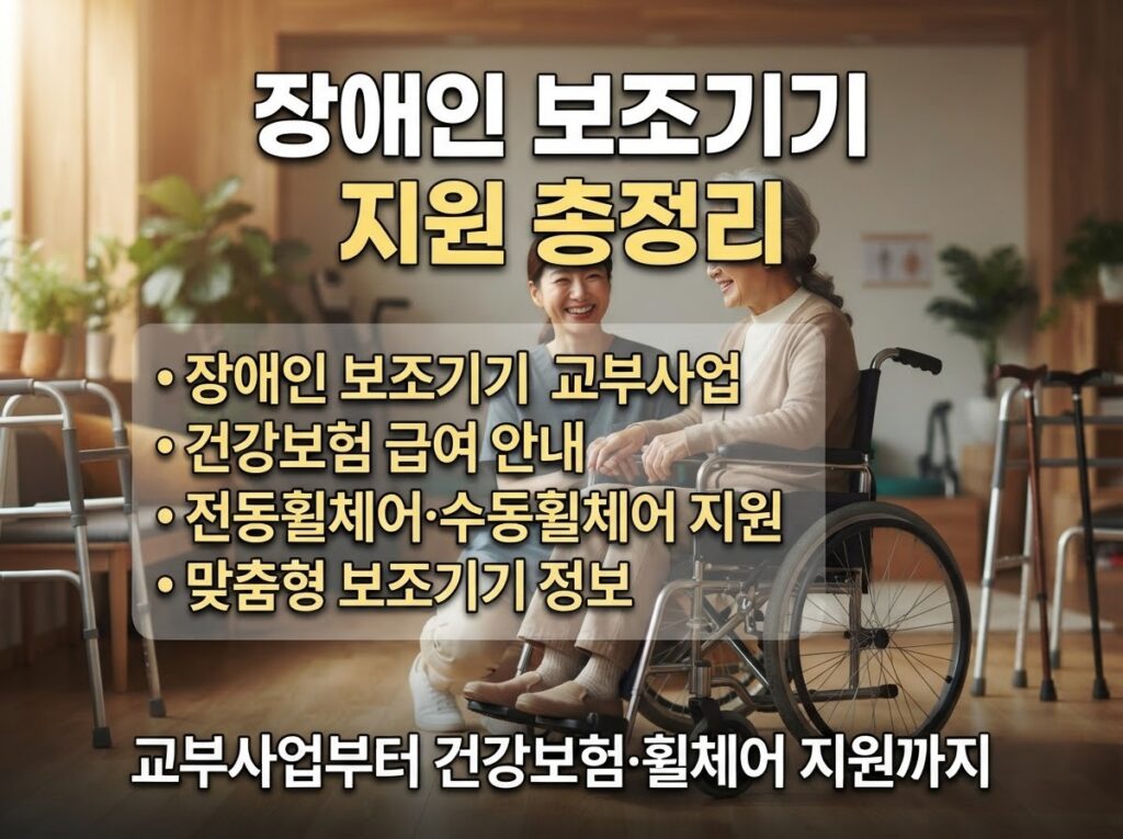 장애인 보조기기 지원 총정리! 지원사업부터 건강보험 보장구·휠체어 지원까지 1 2026 장애인 보조기기 지원 사업 및 건강보험 보장구 휠체어 지원 안내 대표 이미지