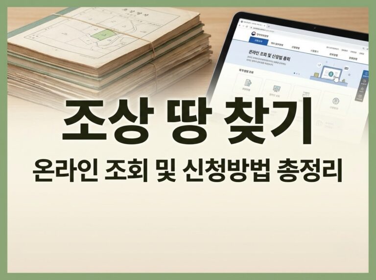 조상 땅 찾기 방법 총정리! 정부24 온라인 조회와 신청방법 4 조상 땅 찾기 온라인 조회 및 정부24 신청 방법 총정리 안내 썸네일 이미지