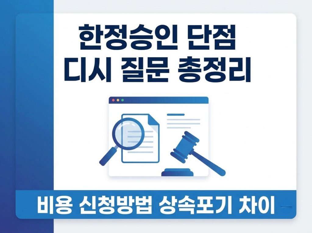 빚 대물림 막는 한정승인 단점 및 비용 총정리 (상속포기 차이, 디시 팩트체크) 1 한정승인 현실적인 단점, 비용, 신청방법 및 상속포기 차이점 총정리 대표 이미지