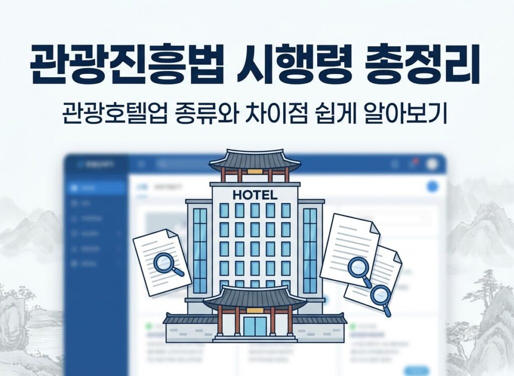 관광진흥법 시행령 총정리! 관광호텔업 종류와 차이점 쉽게 알아보기 1 관광진흥법 시행령 개정 및 7가지 관광숙박업 종류 총정리
