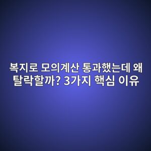 복지로 모의계산 통과했는데 왜 탈락할까? 3가지 핵심 이유 9 복지로 모의계산과 실제 행정복지센터 정부지원금 심사 결과가 다른 3가지 핵심 이유