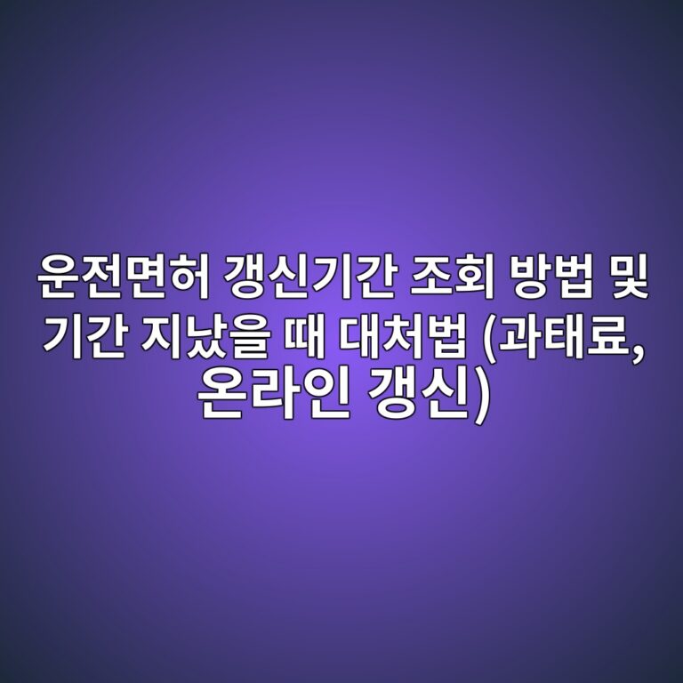 운전면허 갱신기간 조회 방법 및 기간 지났을 때 대처법 (과태료, 온라인 갱신) 3 ec9ab4eca084eba9b4ed9788 eab0b1ec8ba0eab8b0eab084 eca1b0ed9a8c ebb0a9ebb295 ebb08f eab8b0eab084 eca780eb82acec9d84 eb958c eb8c80ecb298 1786763226