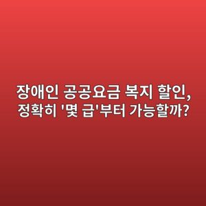 장애인 공공요금 복지 할인, 정확히 '몇 급'부터 가능할까? (전기·가스·TV 급수 기준 ) 3 ec9ea5ec95a0ec9db8 eab3b5eab3b5ec9a94eab888 ebb3b5eca780 ed95a0ec9db8 eca095ed9995ed9e88 ebaa87 eab889ebb680ed84b0 eab080eb8aa5ed95a0 1786241037