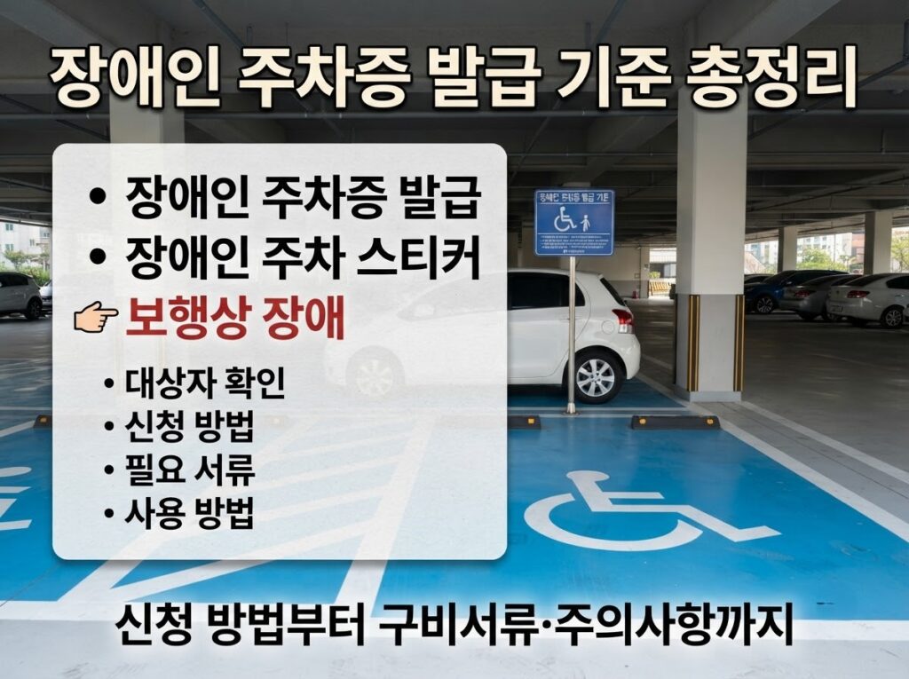 장애인 주차증 발급 총정리! 발급 기준부터 신청 방법, 조회, 유효기간까지 1 2026 장애인 주차증 발급 기준 및 장애인 자동차 표지 신청 안내 대표 이미지