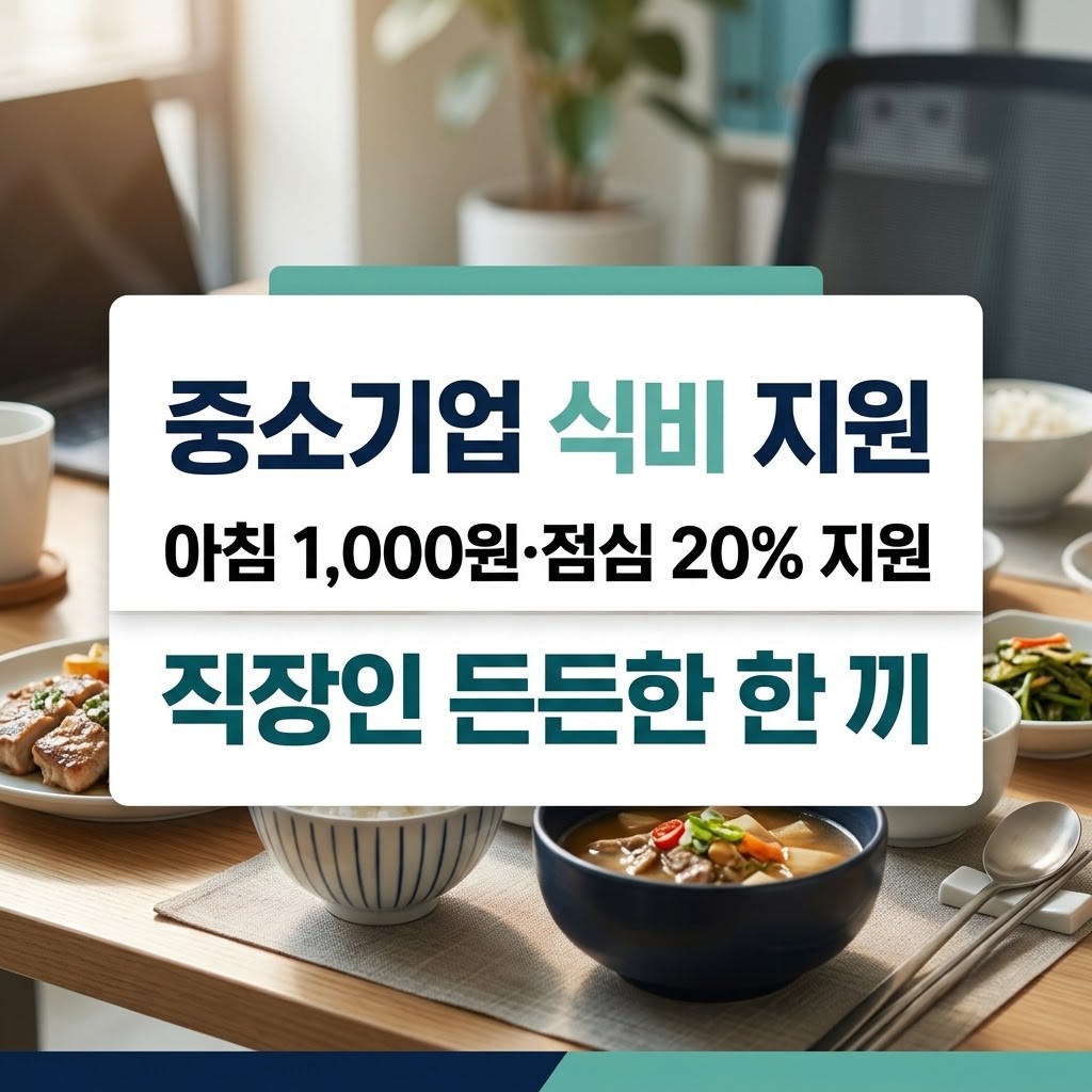 인구감소지역 중소기업 근로자 식비 지원, 아침 1,000원·점심 20% 할인 받는 방법 1 2026년 중소기업 직장인 식비 지원 아침 천원 점심 20퍼센트 할인 신청 안내